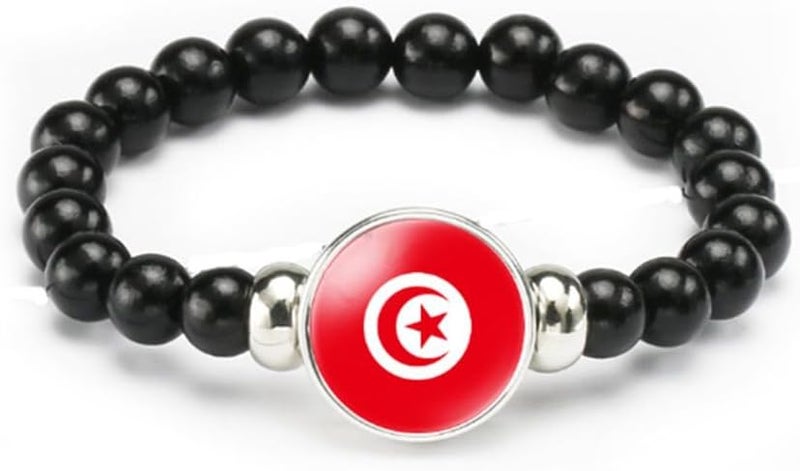 vmcoatdu National Flag Bracelet Elastic Rope Beaded Bracelet Support Your Country Travel Souvenir Gifts for Men Women - Image 1